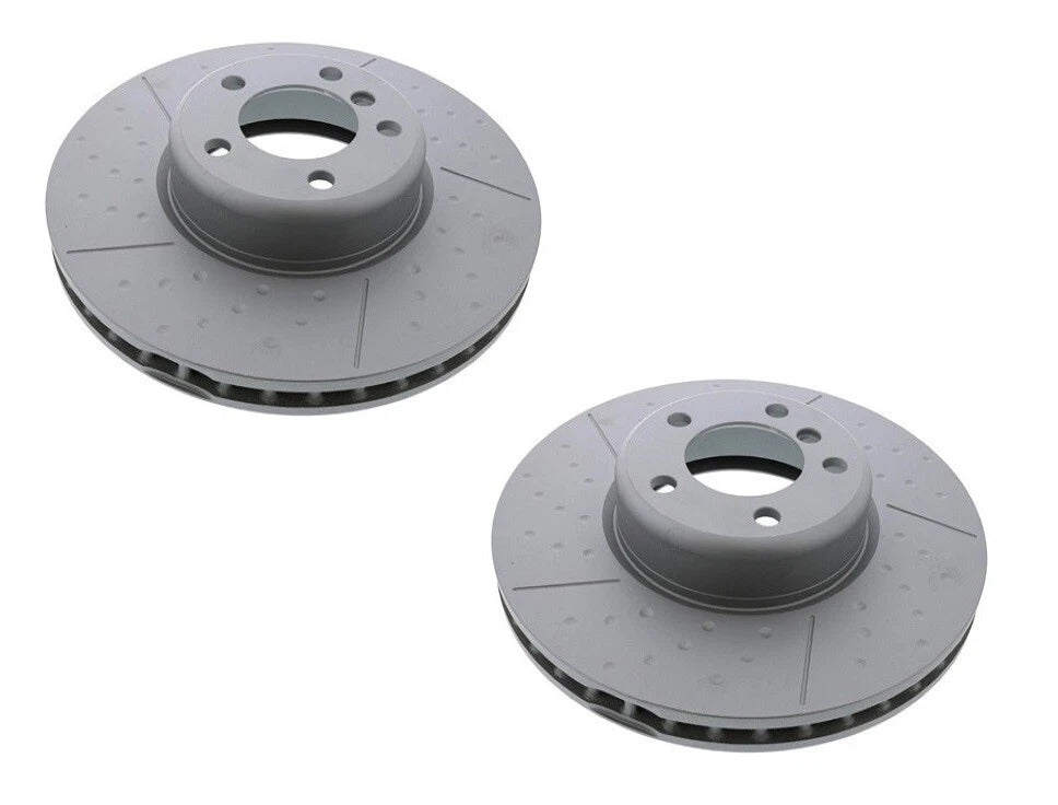 Set of 2 X-Drilled & Slotted Brake Disc Rotors for BMW F22 F23 (2014–2020)