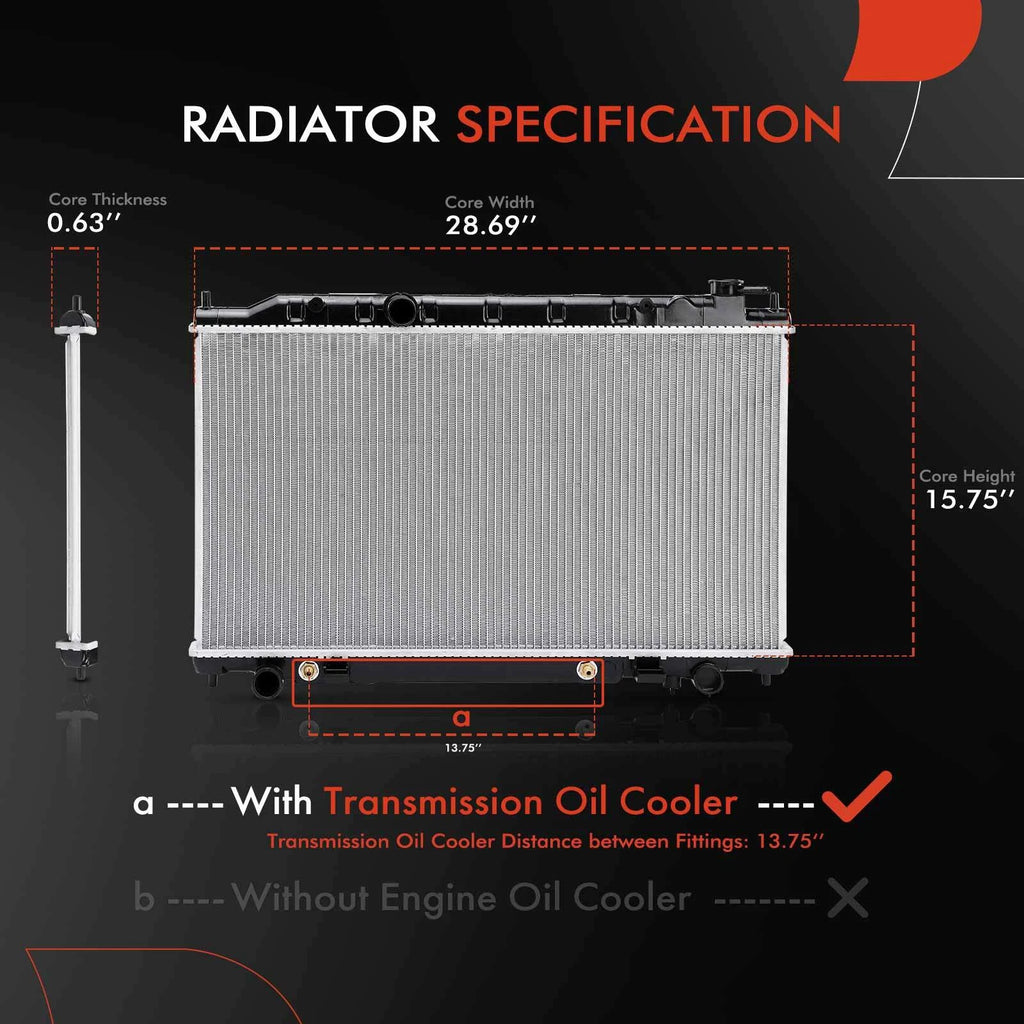 Radiator with Trans Oil Cooler for Nissan Altima Maxima (2002–2006)