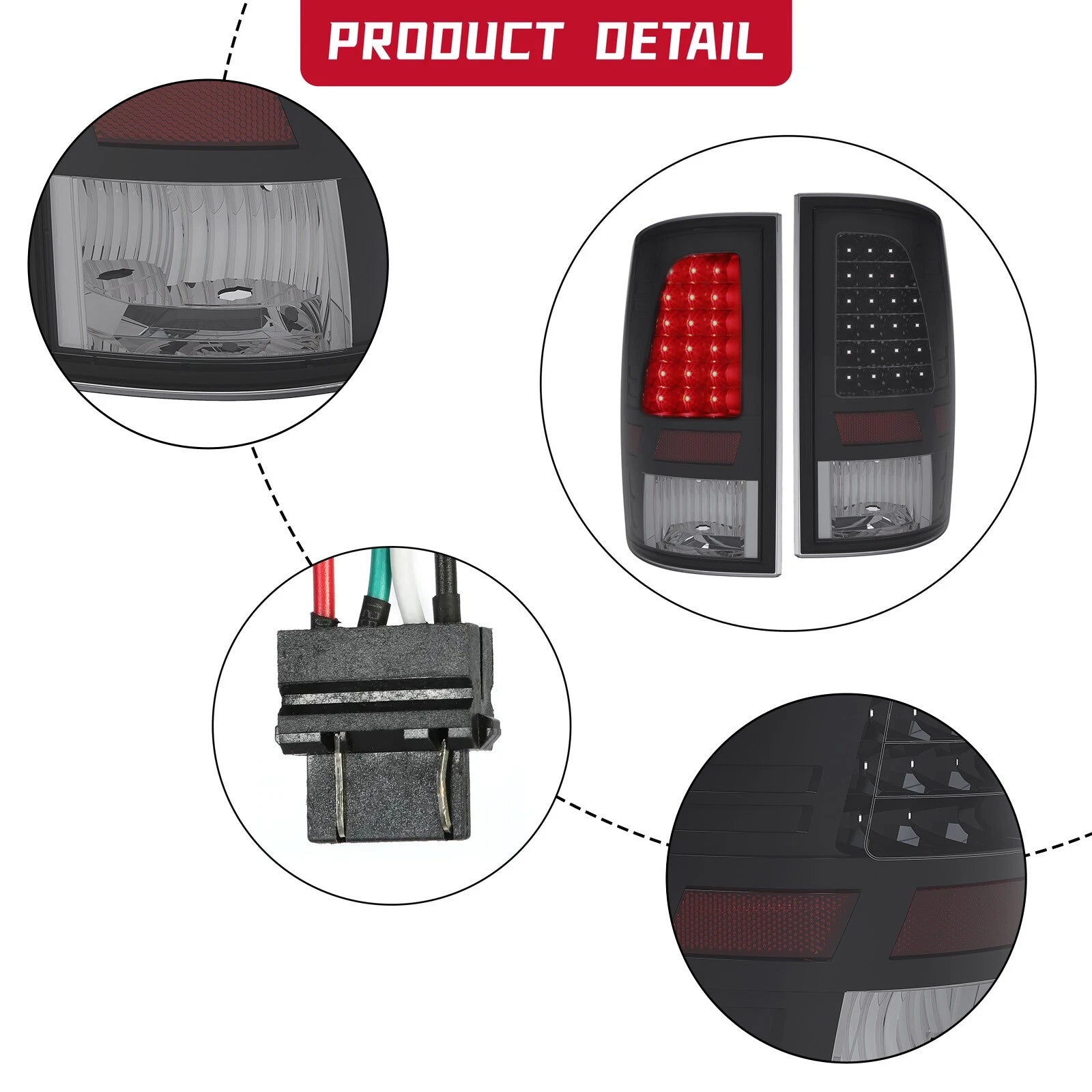 Black Smoke LED Tail Lights for Dodge Ram 1500 2500 3500 (2009-2018)