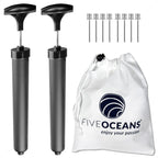 2-Pack Inflator Pump Kit for Boat Fender (Includes 2 Hand Pumps & 8 Needles)