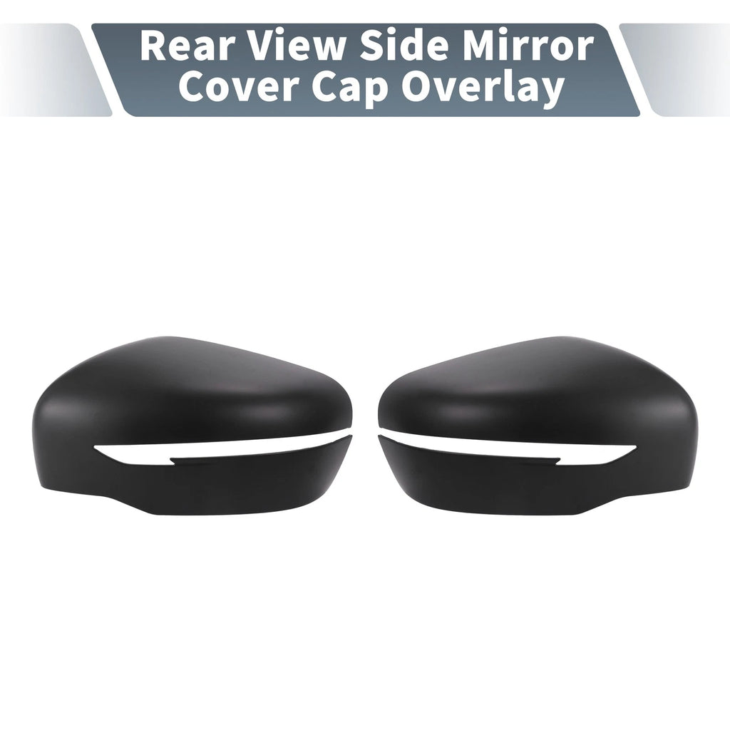 Pair Rearview Mirror Cover Overlay Matte Black for Nissan Navara NP300 (2015–2018)
