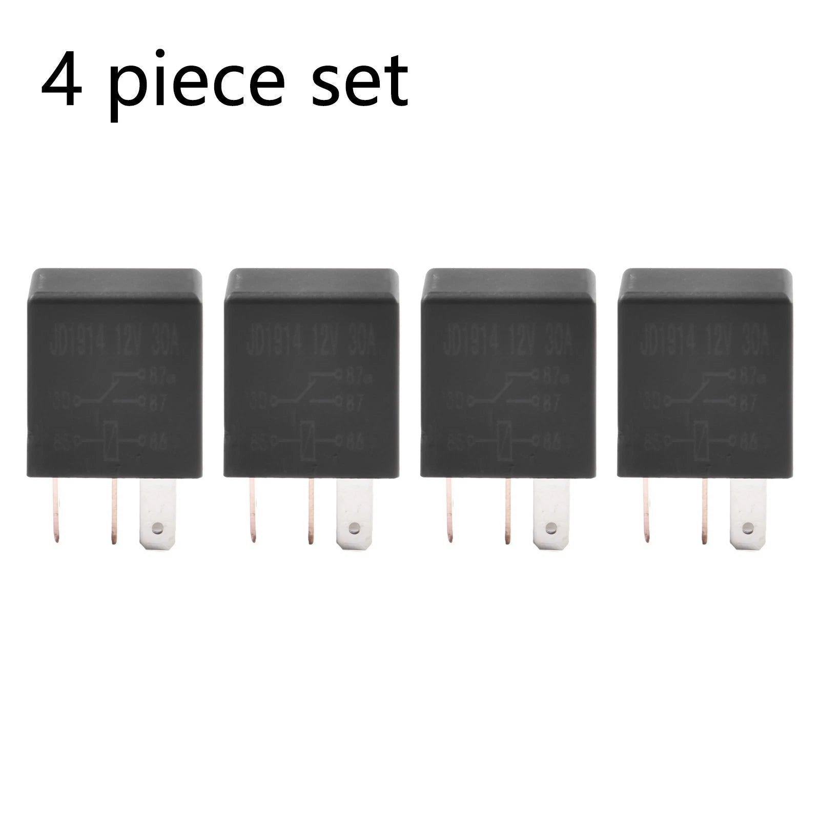 Set of 4 Relay 12V 30A 5 Pin for Automotive Truck Replacement