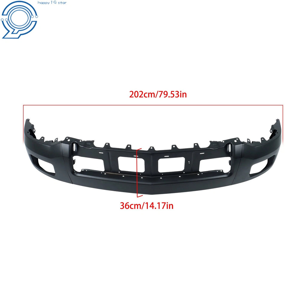 Split Front Bumper Steel for Chevy Silverado 1500 (2014–2015) Blk W/o Sensor Hole