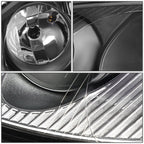 Pair of Headlights for VW Jetta Mk5 (2005–2010) - Black Housing, Clear Corner