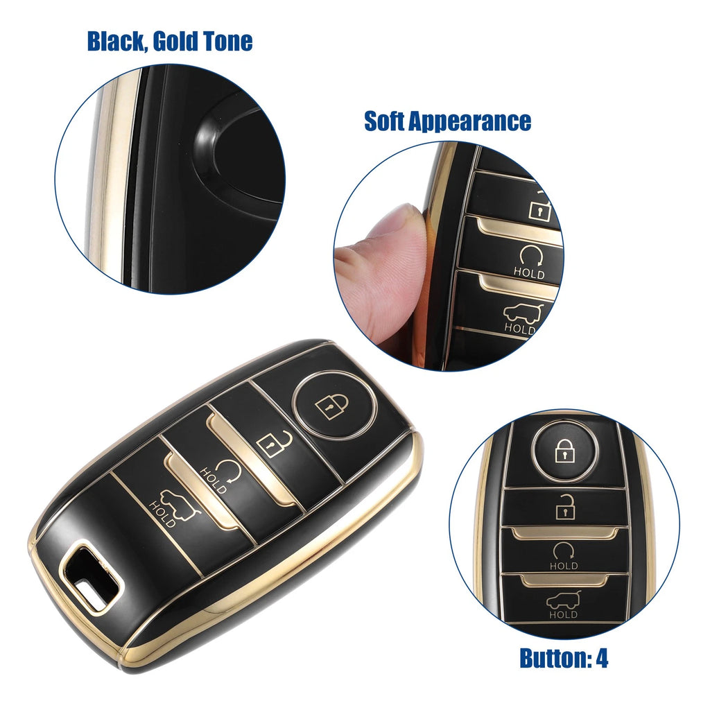 TPU Key Fob Case Cover for Kia Optima (2011–2020) 4 Button Black