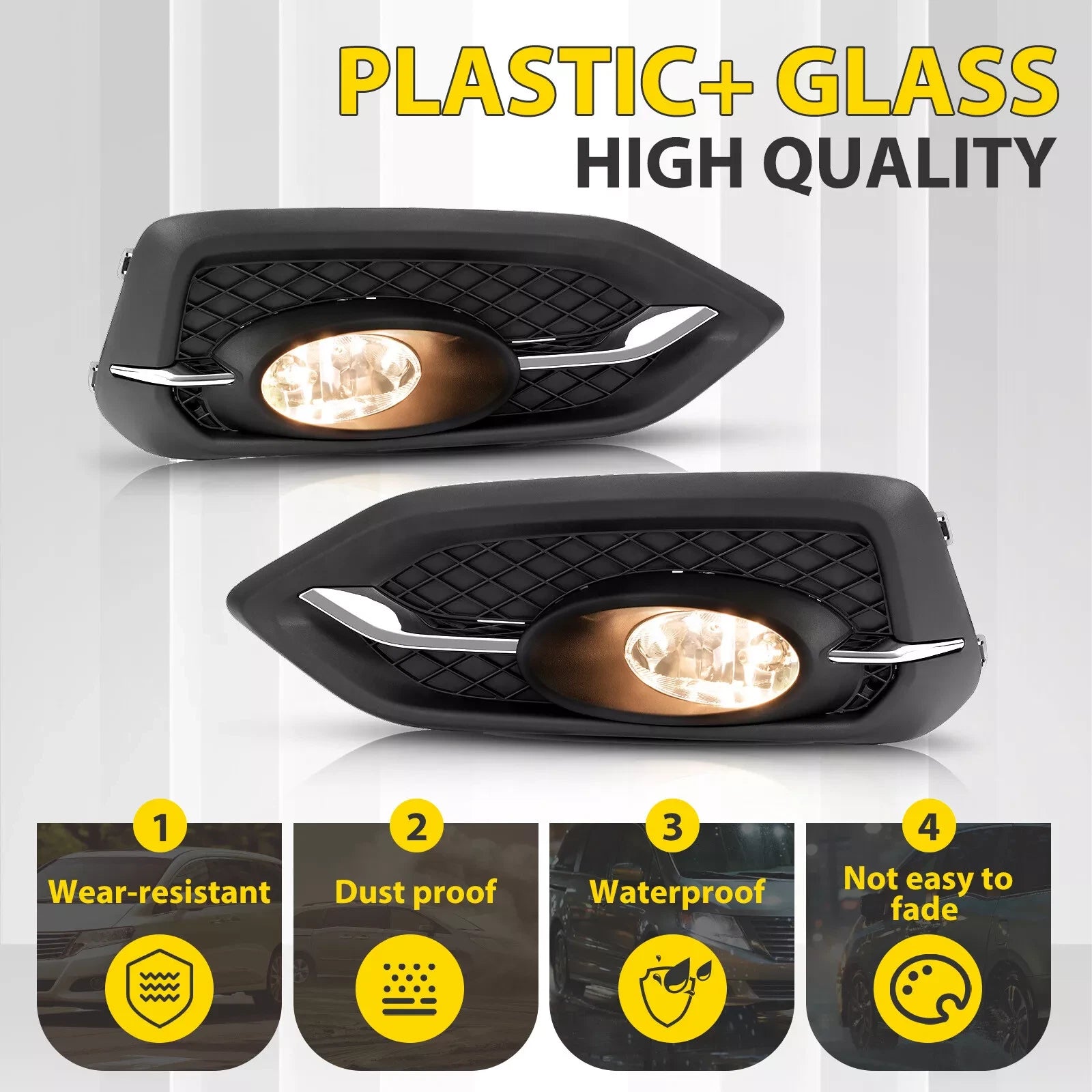 Fog Lights for Honda Civic 2-Door Coupe (2014–2015) w/Switch & Bulbs LH RH