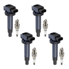 Set of 4 Ignition Coils & Spark Plugs for Toyota Echo Prius Yaris L4 1.5L UF316