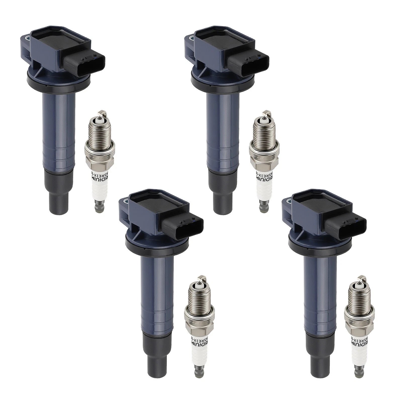 Set of 4 Ignition Coils & Spark Plugs for Toyota Echo Prius Yaris L4 1.5L UF316