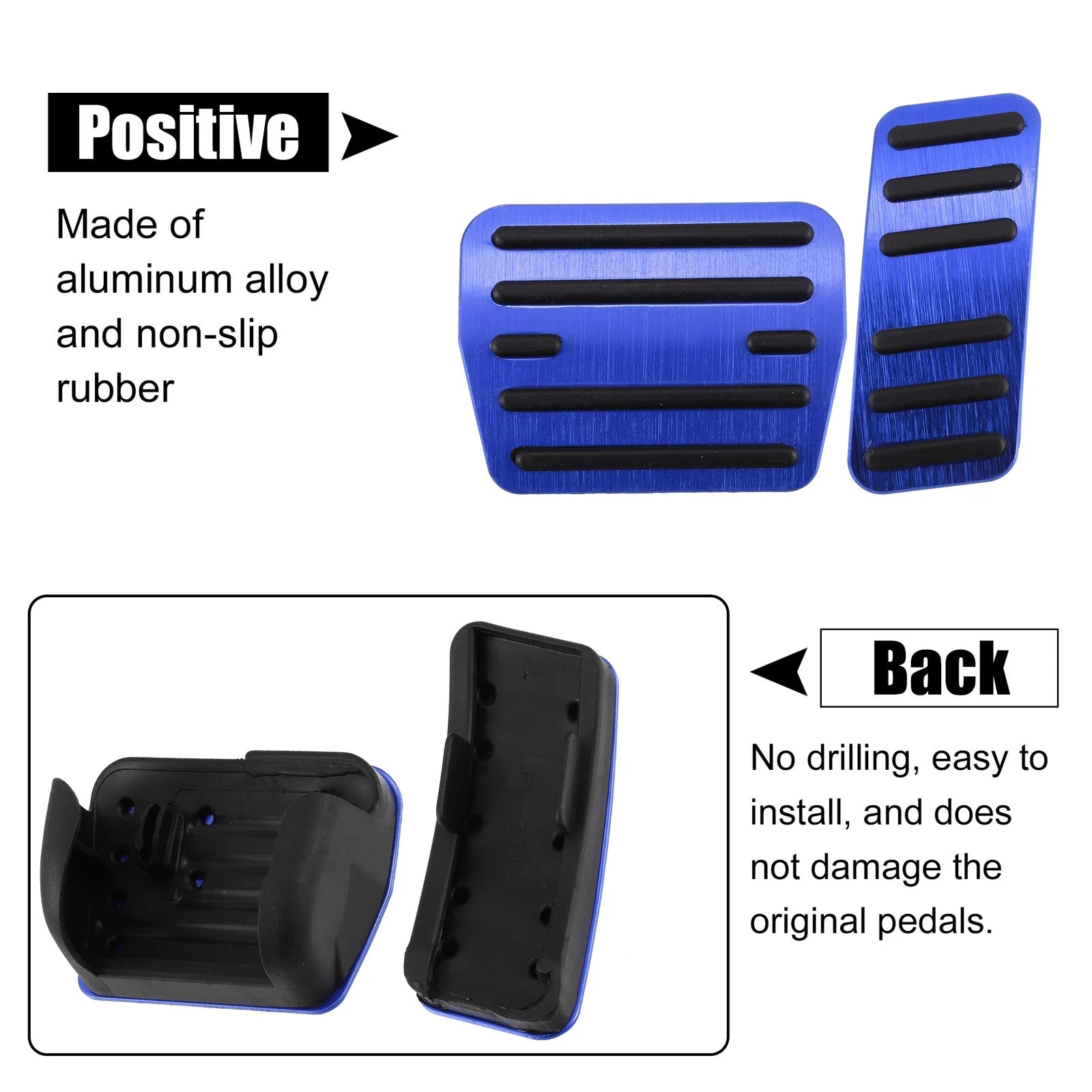 2 Pcs Non-Slip Metal Foot Pedal Cover for Volkswagen Golf VII (2013–2020)