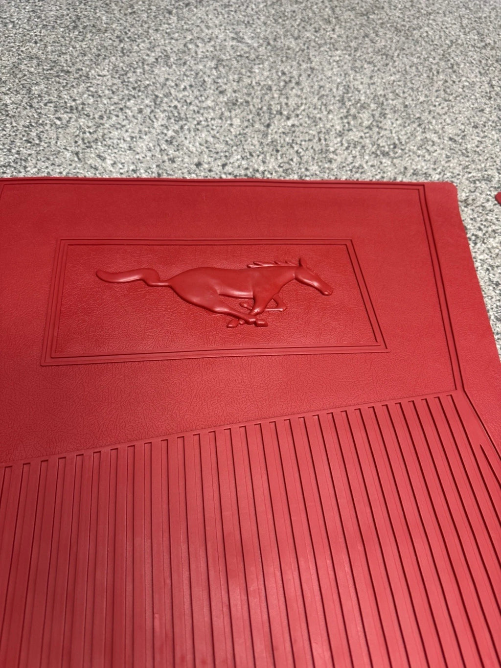 Floor Mat Set 4 Piece Red with Pony Logo for 1964-1973 Ford Mustang