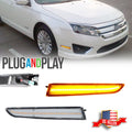 Clear Amber LED Front Bumper Side Marker Signal Lights for Ford Fusion (2010–2012)