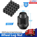 Set of 20 Black Acorn Lug Nuts for Monte Carlo Trailblazer EXT Voyager Caravan
