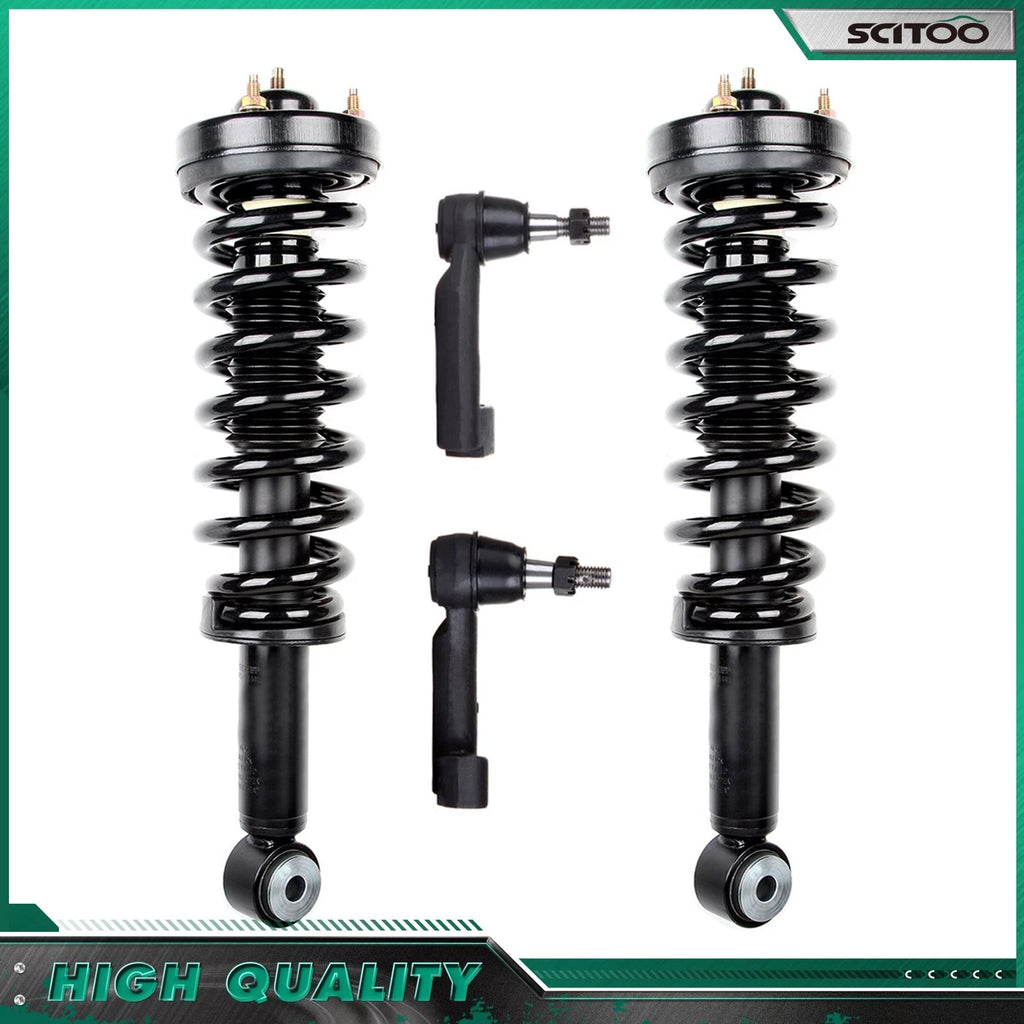 Set of 2 Front Strut & Spring Assemblies + Sway Bar Tie Rods for Ford F150 (2009–2013)