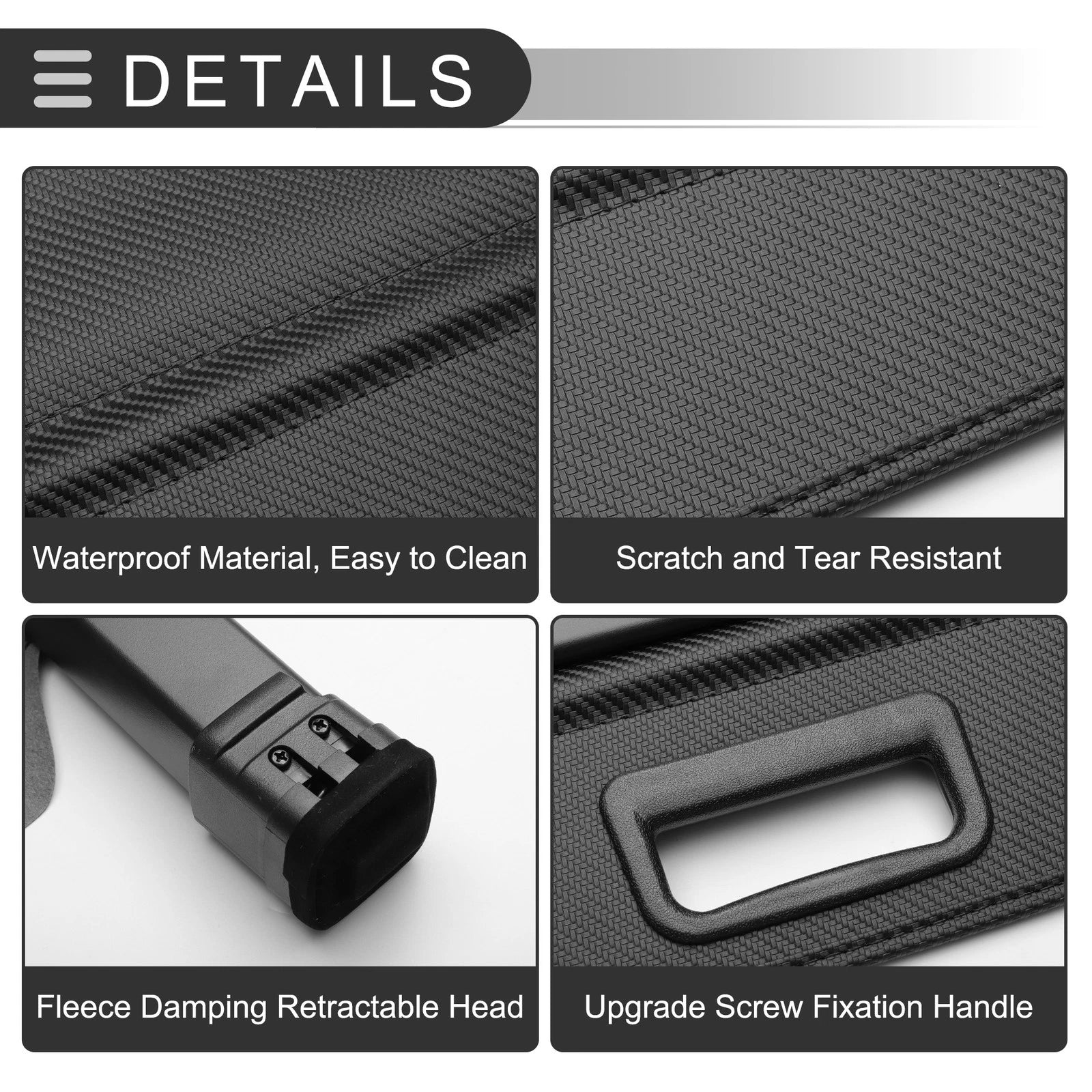 Retractable Cargo Cover for Honda CR-V (2002–2006) Black Carbon Fiber