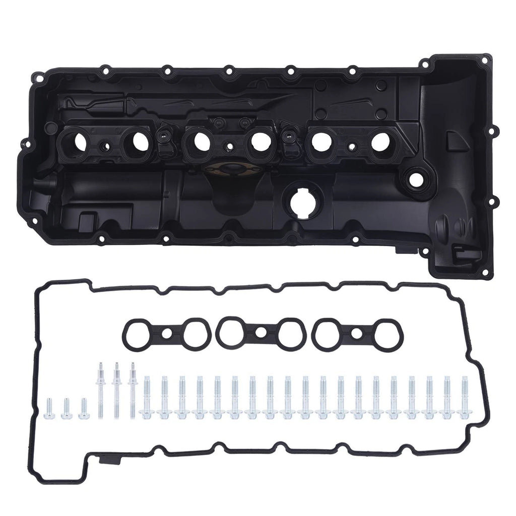 Black Aluminum Engine Valve Cover with Gasket for BMW 128i 328i 528i Z4 X3 (2008–2013)