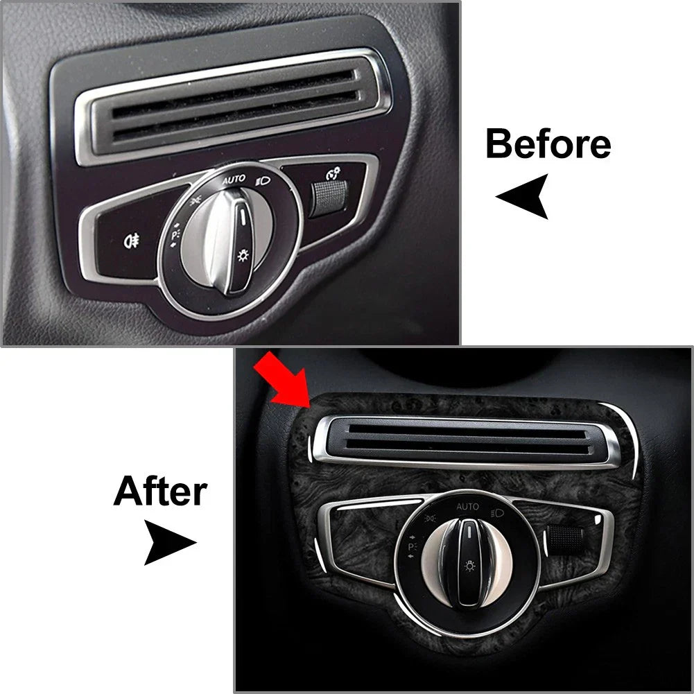 3 x Headlight Switch Cover Trim for Mercedes-Benz GLC C Class (2015-2020)