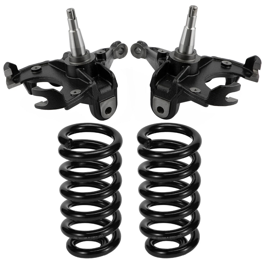 Set of 2 Drop Spindles & Springs for Chevrolet Silverado C10 GMC Sierra 2WD (1973–1987)