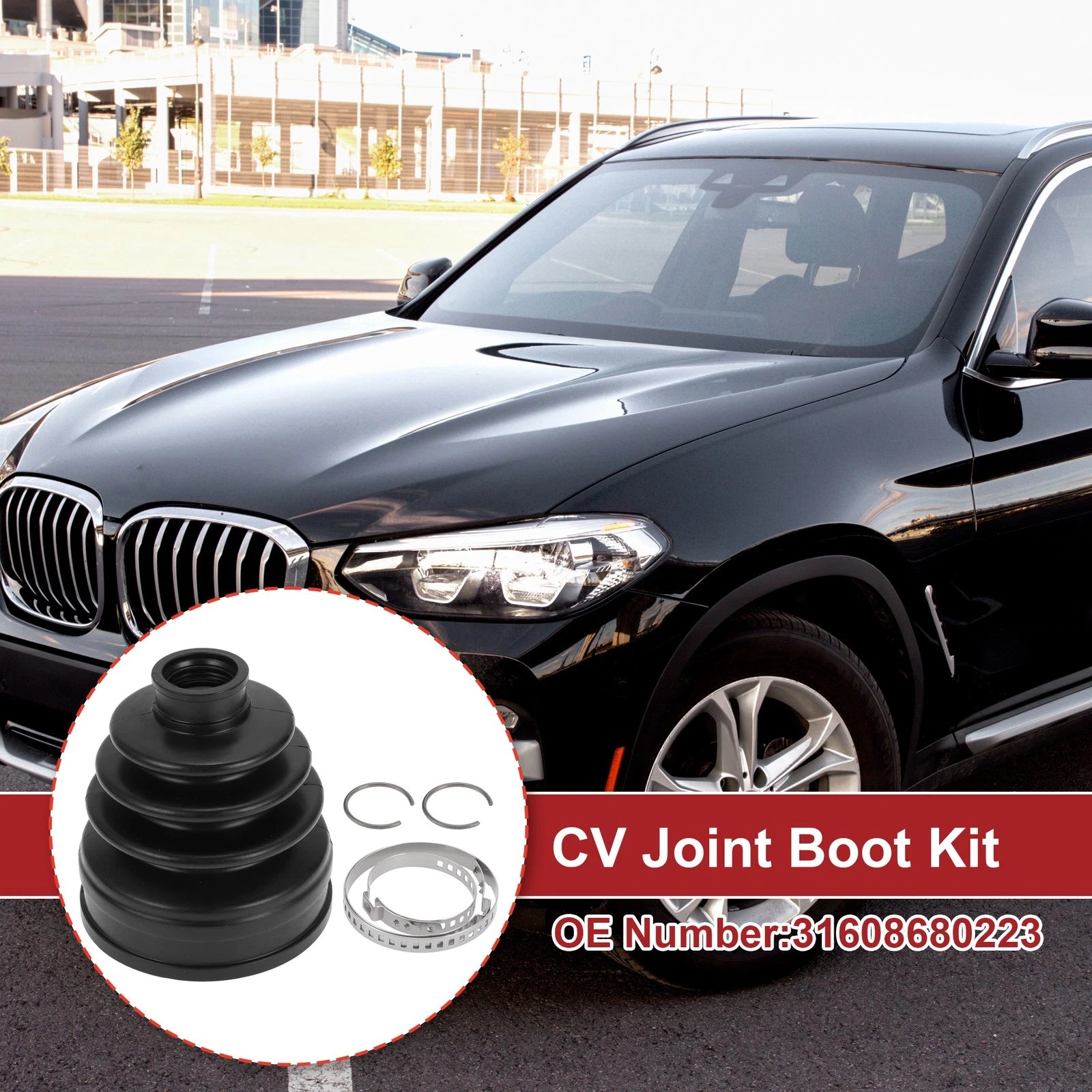 Inner CV Joint Boot Kit with Clamps for BMW X3 (2018–2024) 31608680223
