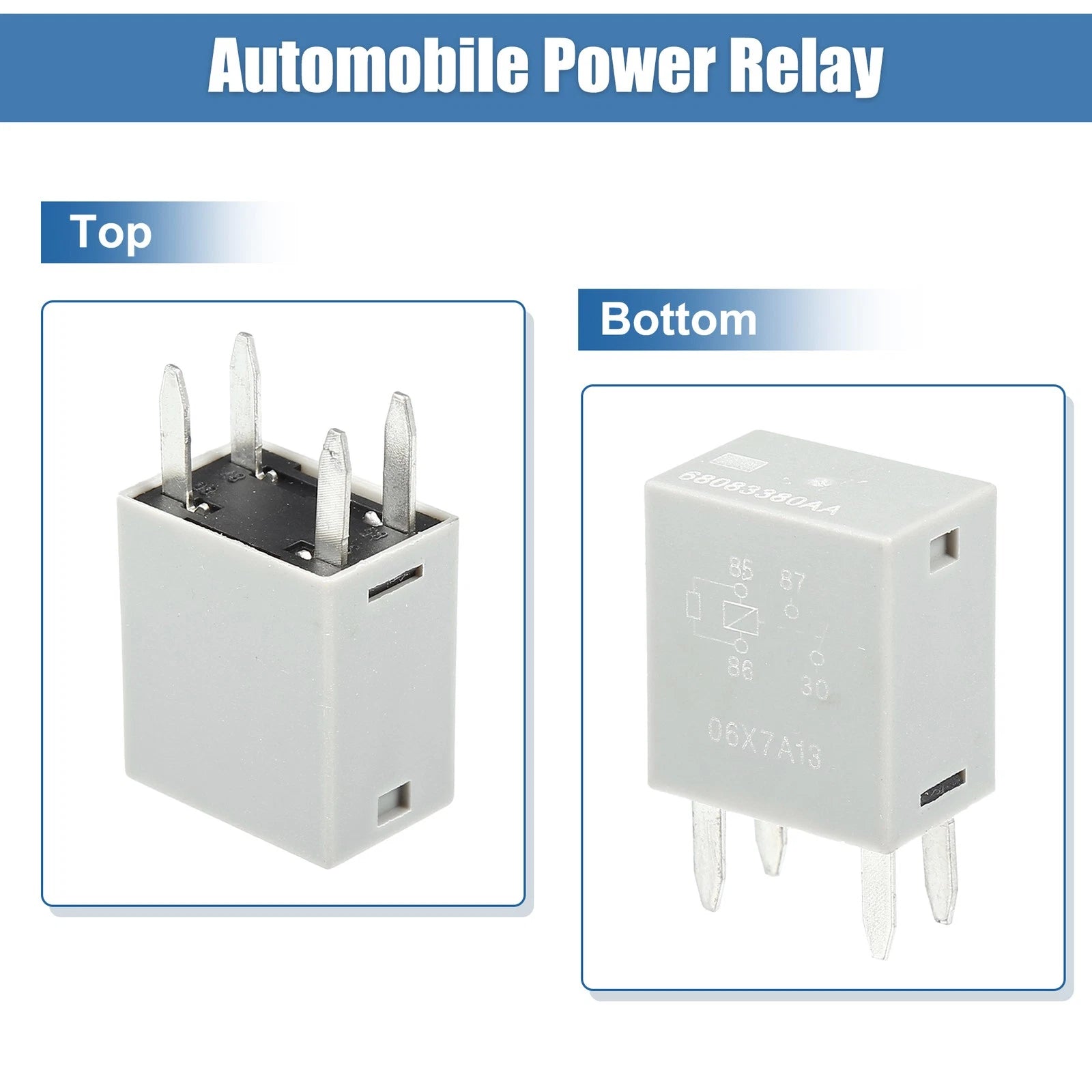 2X 4 Pin Power Relay 68083380AA 12VDC for Dodge Ram Jeep 