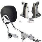 Chrome Backrest Sissy Bar Docking for Harley Touring Street Glide FLHX (2009–2013)