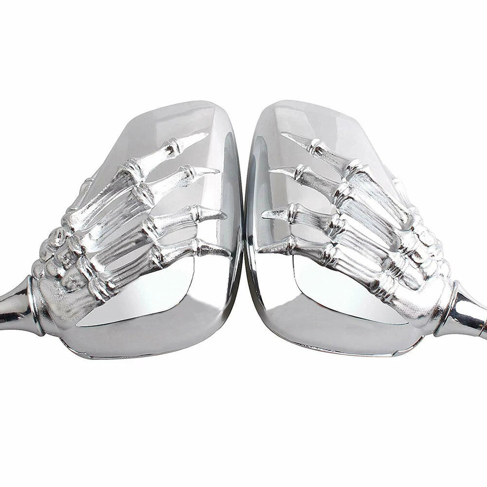 Skull Skeleton Hand Rearview Mirrors for Motorcycle (8mm)