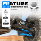 Rear A Arm Kit for Kawasaki Teryx KRX 1000 (2020–Present) - Powder Coated Gloss Black