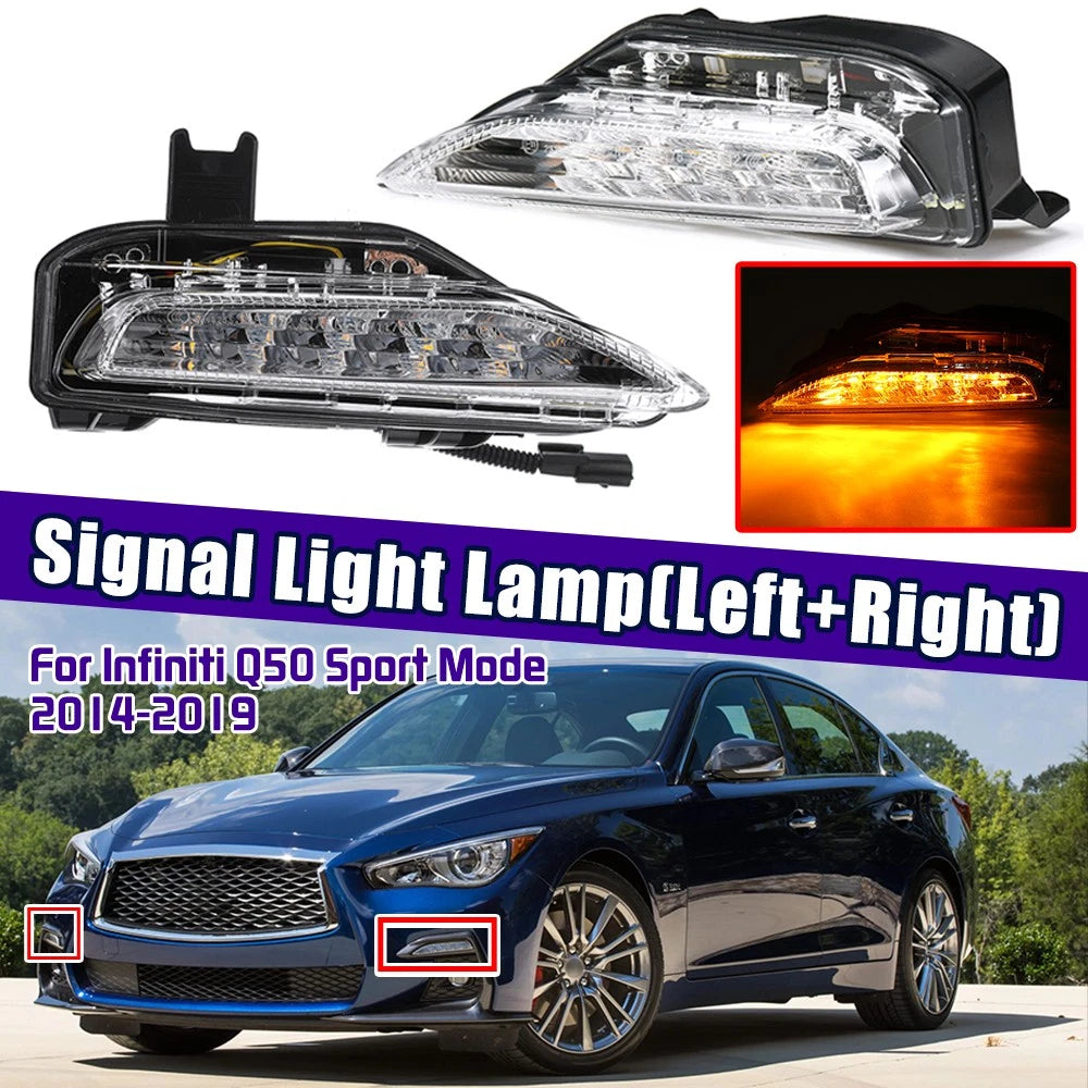 LED Sequential Turn Signal Fog Light Lamp for Infiniti Q50 (2014–2020)