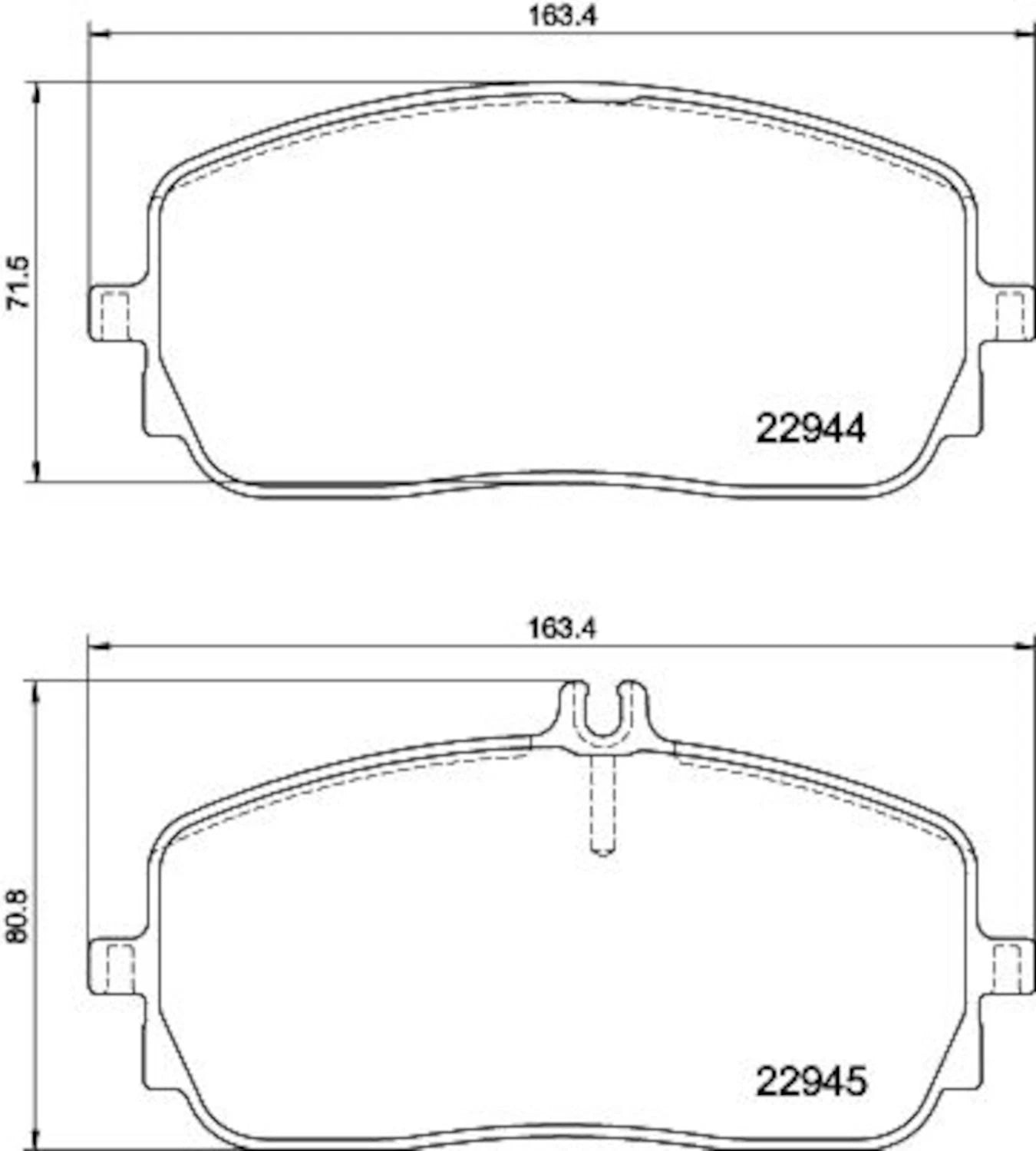 Set of 4 Front Disc Brake Pads for Mercedes-Benz A220, CLA250 (Hella Pagid 355039011)