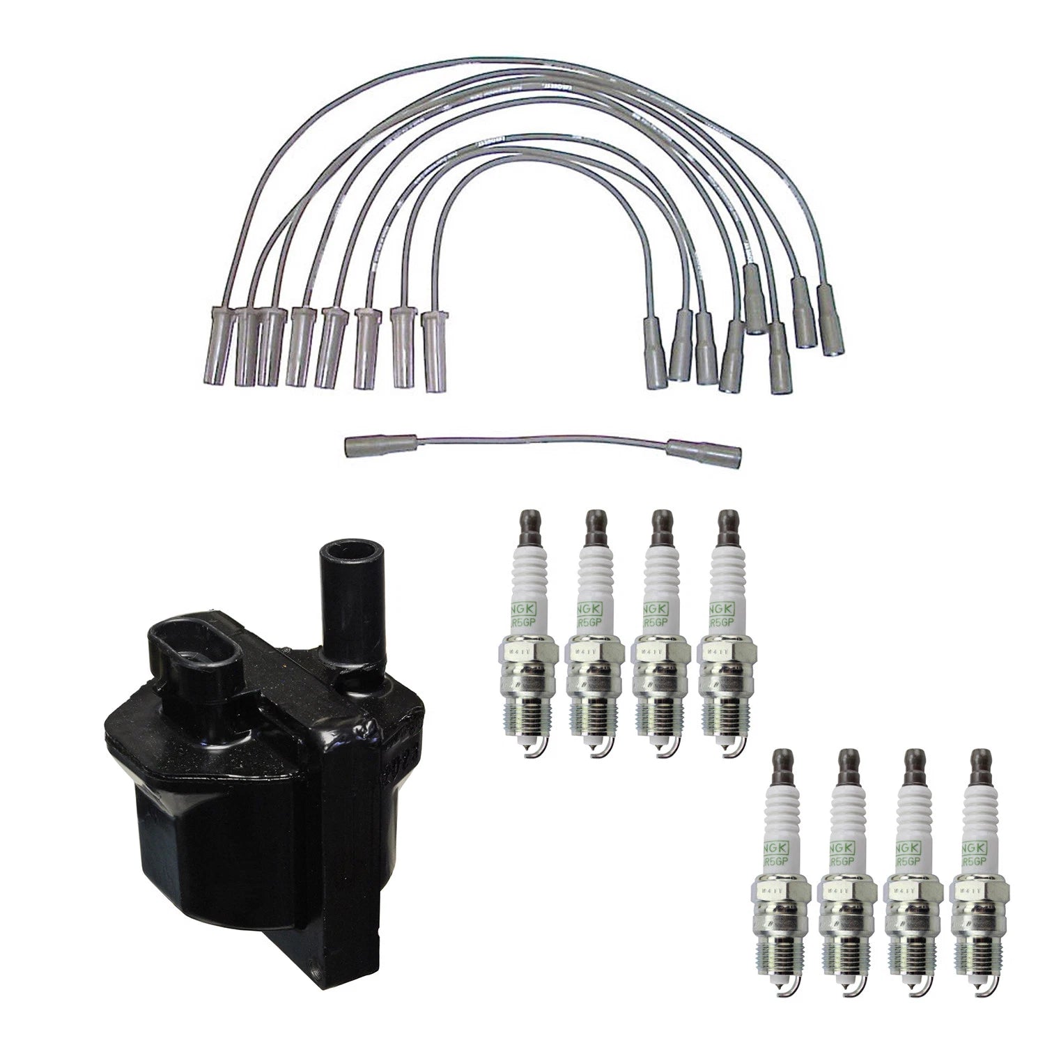 Set of 8 Denso Ignition Coil Wires & NGK Platinum Spark Plugs for P30 P3500 (V8 Vin J)