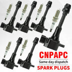 6X UF349 Ignition Coil & Iridium Spark Plug for Nissan Maxima (2004–2008)