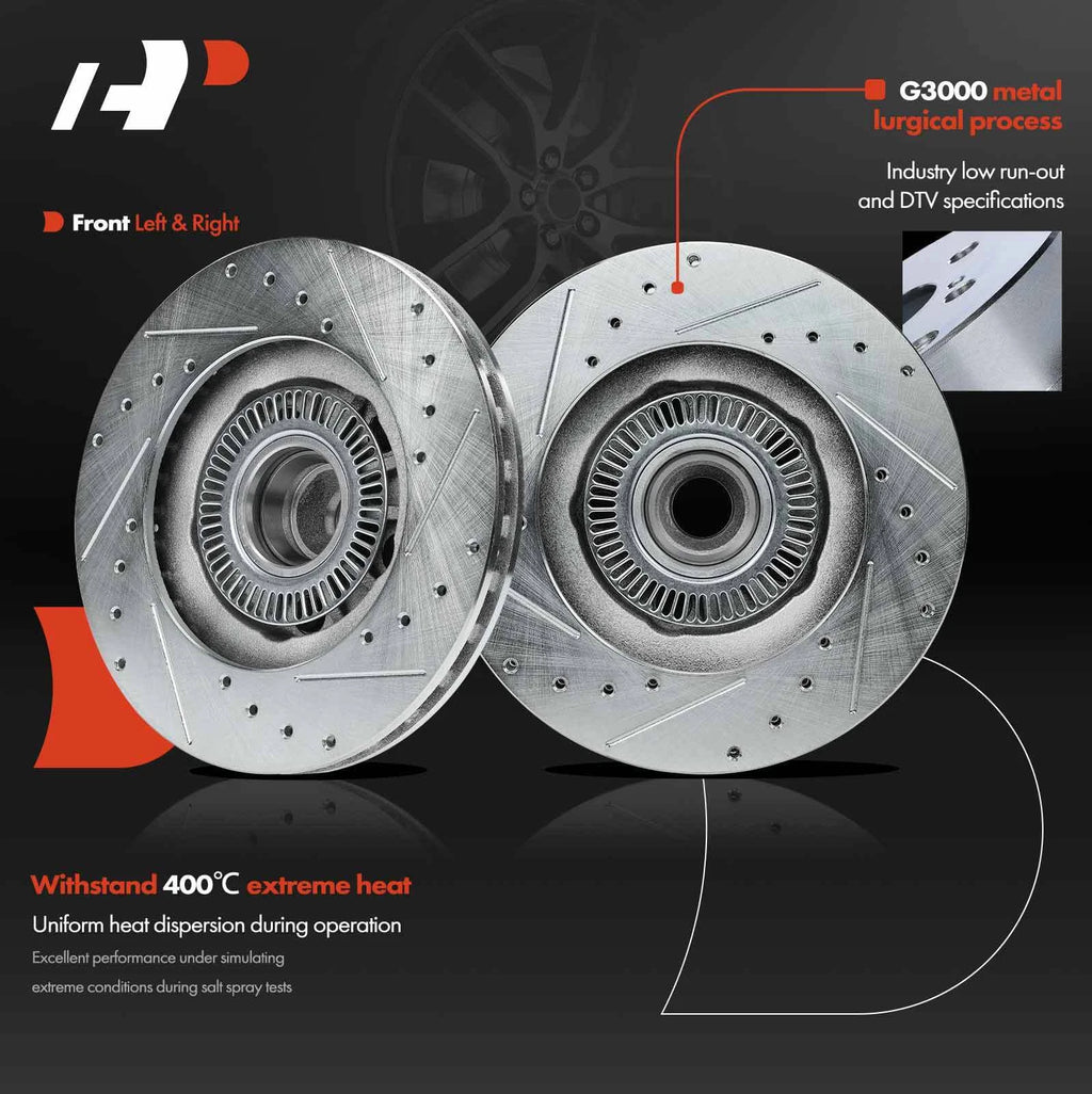 Front Drilled Brake Rotors & Ceramic Pads for Ford Explorer Ranger