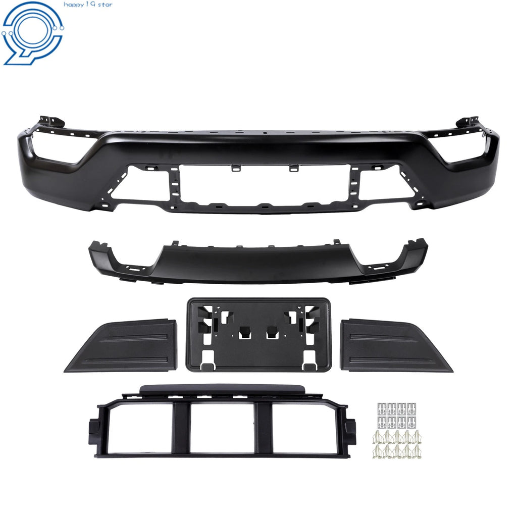 Set of 6 Front Bumper Face Bars for Ford F150 (2021–2023) Black Steel