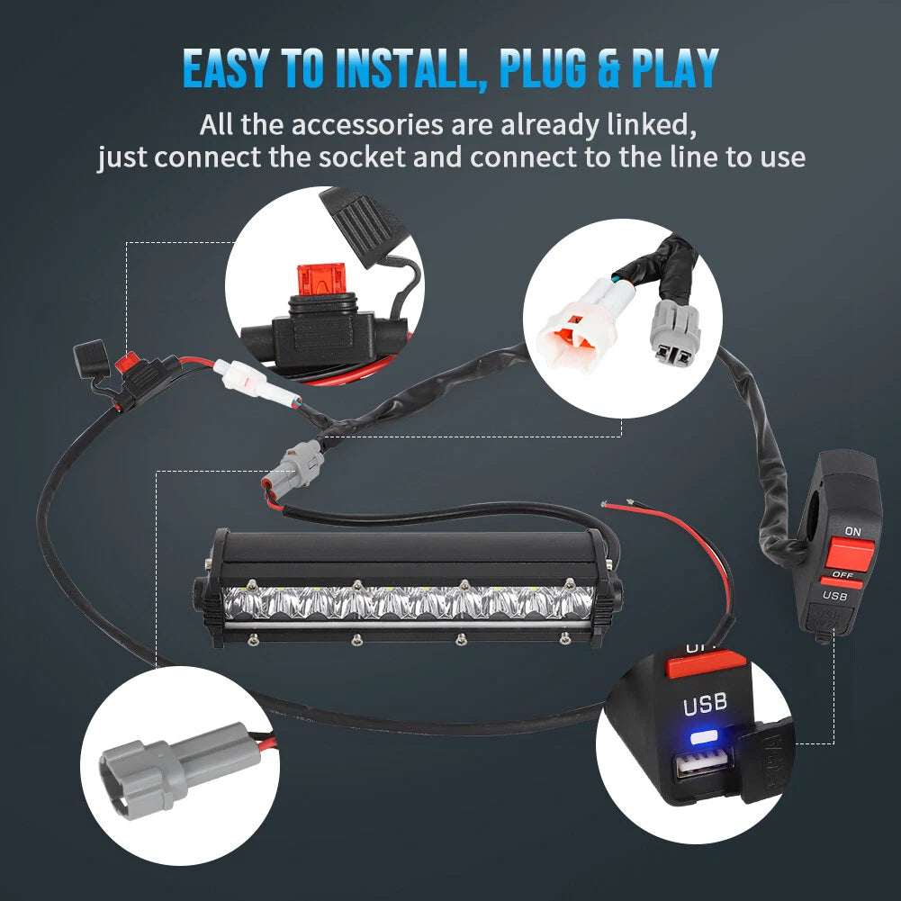 LED Headlight Light Bar Kit for Yamaha YZ250F YZ450F YZ450FX YZ250FX (2014–2023)