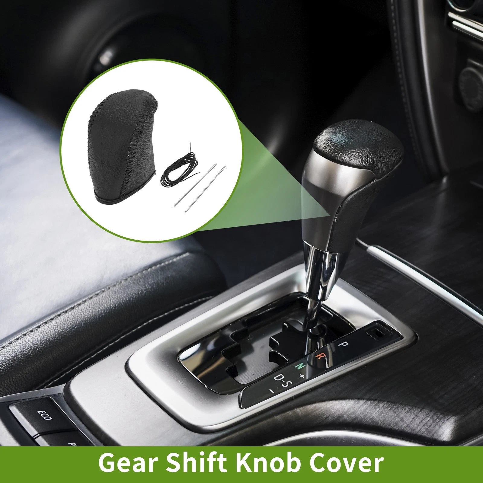 Gear Shift Knob Cover for Dodge Journey (2011–2020) Pebbled Black Faux Leather