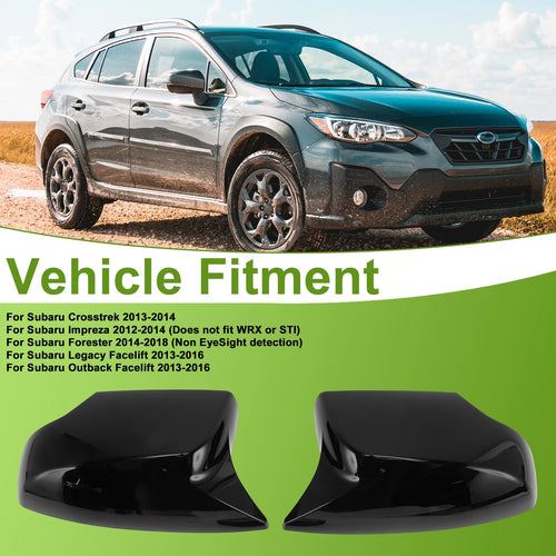 1 Pair ABS Mirror Cover Cap Glossy Black for Subaru Crosstrek (2013–2014) 91059AJ210
