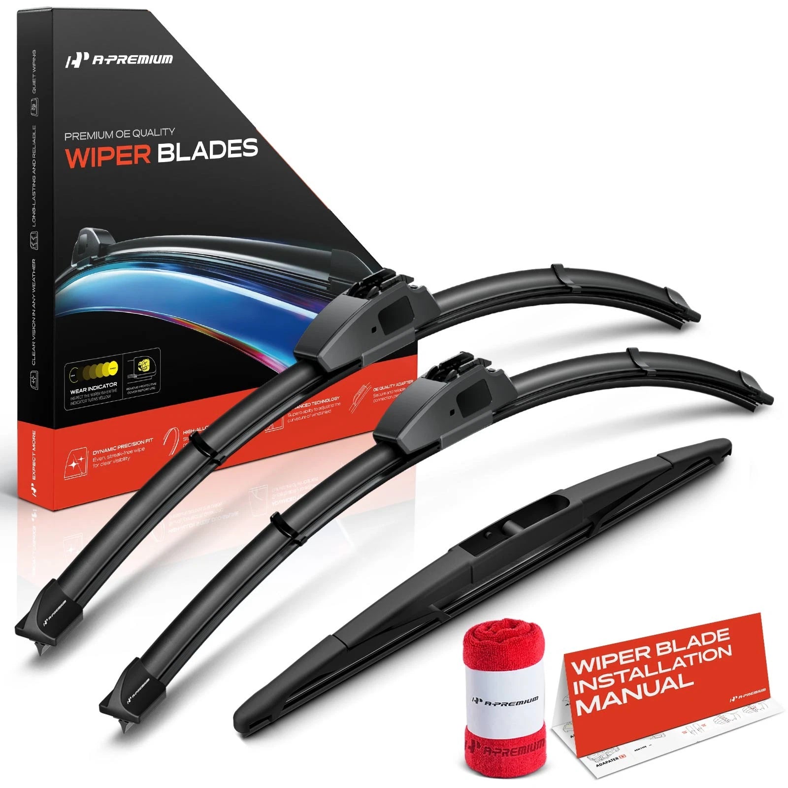 Set of 3 Windshield Wiper Blades for Nissan Cube (2009–2014)