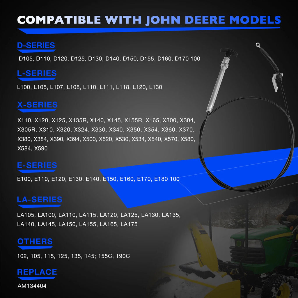 Control Input Cable for John Deere X340 X500 Snow Blower (44")