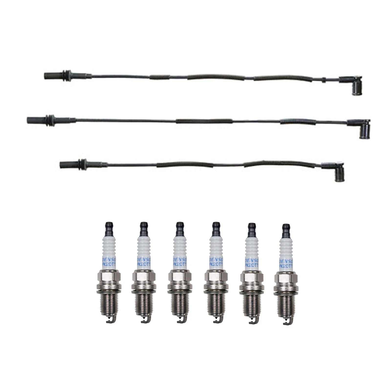 Denso 7mm Wire Set & 6 Platinum Spark Plugs Kit for Dodge Jeep Ram 3.7 V6 (0.04)