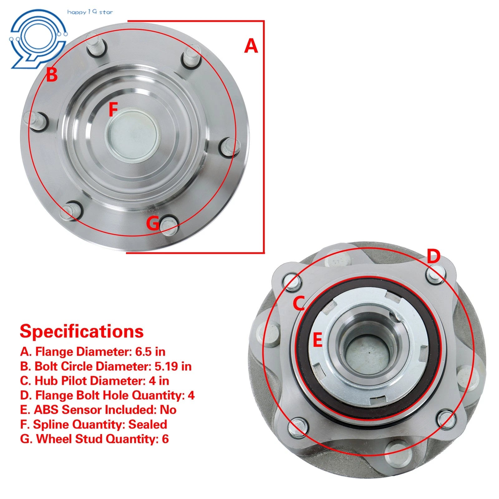 2X Front Wheel Bearing Hub for Toyota 4Runner Tacoma (2005–2015)