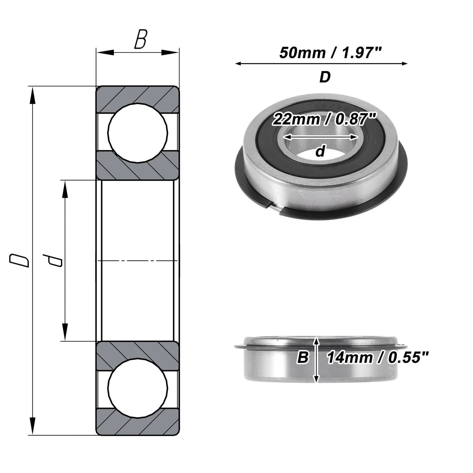 Deep Groove Ball Bearings 62/22NR2RS for [Make Model] ([YYYY–YYYY])