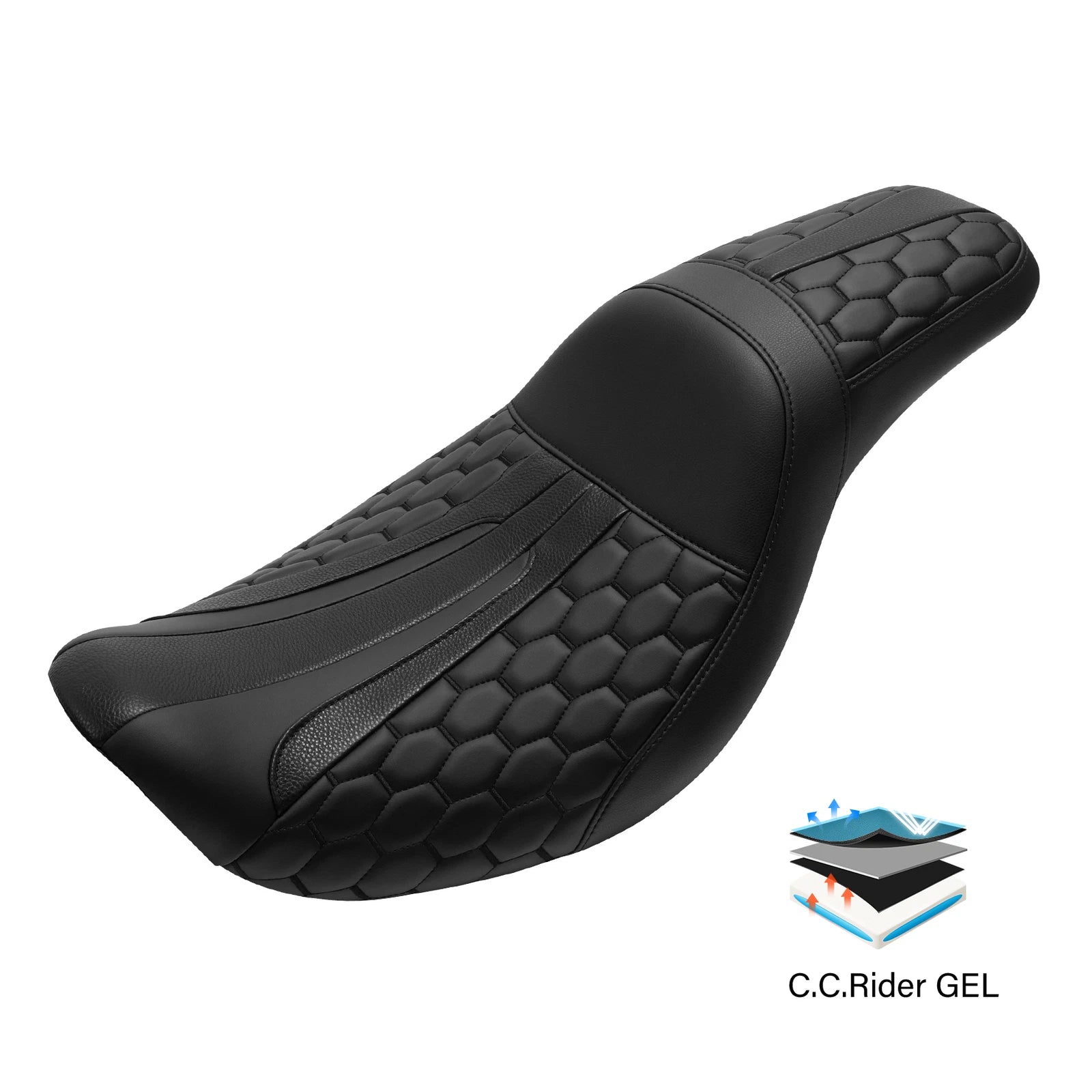 Gel Seat for Harley Dyna Fat Bob Super Glide (2006–2017)
