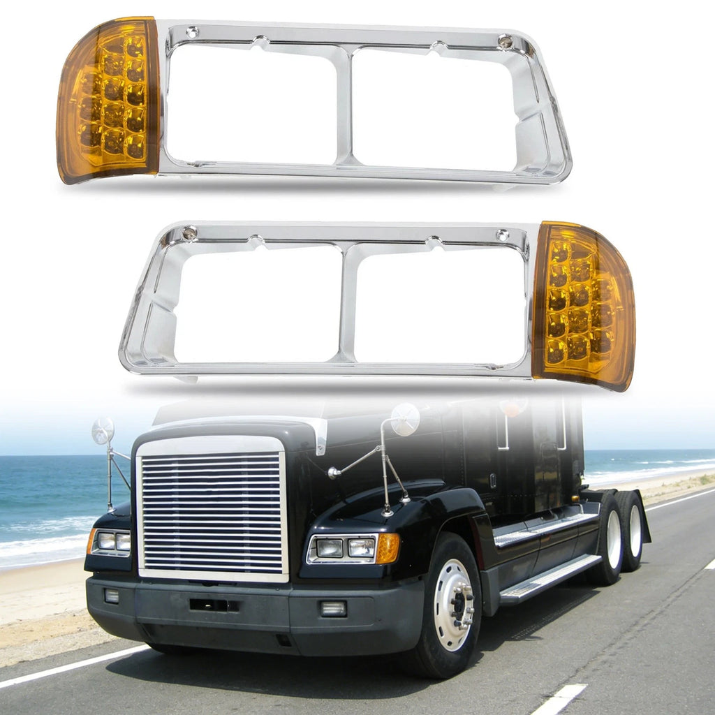 Headlight Bezel with LED Turn Signal for Freightliner FLD120
