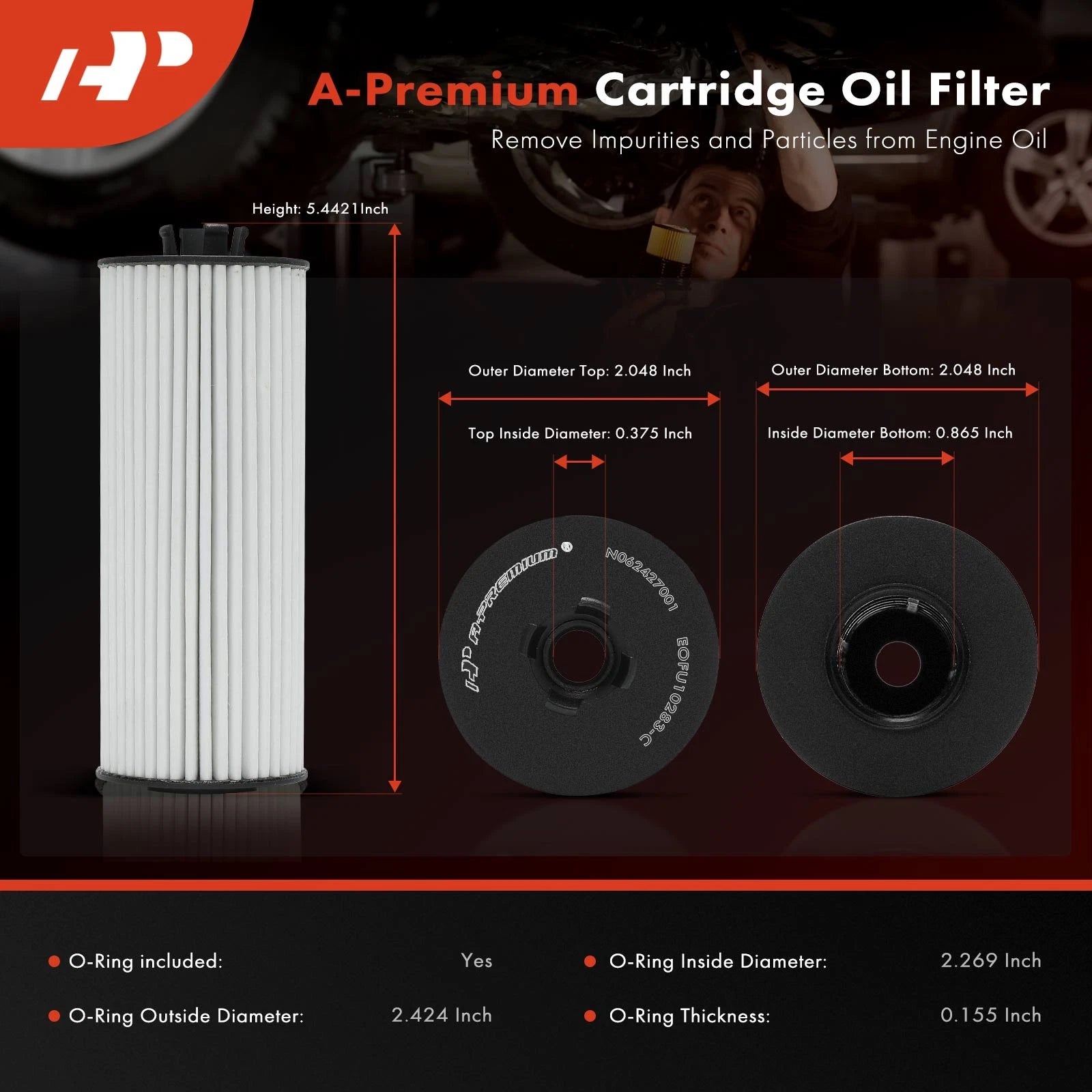Engine Oil Filter for Ram 1500, Jeep Grand Cherokee, Wrangler (2011–2013)