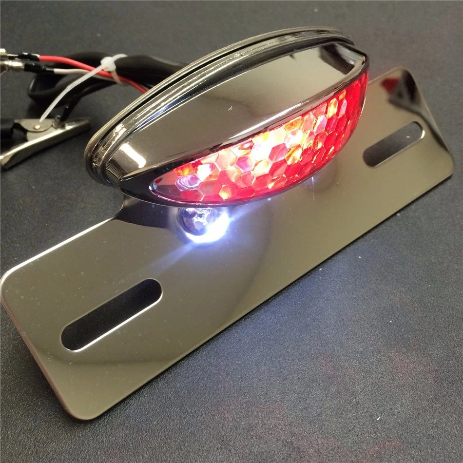 Smoke Brake Tail Light Turn Signal License Plate Holder for Cafe Racer (AT)