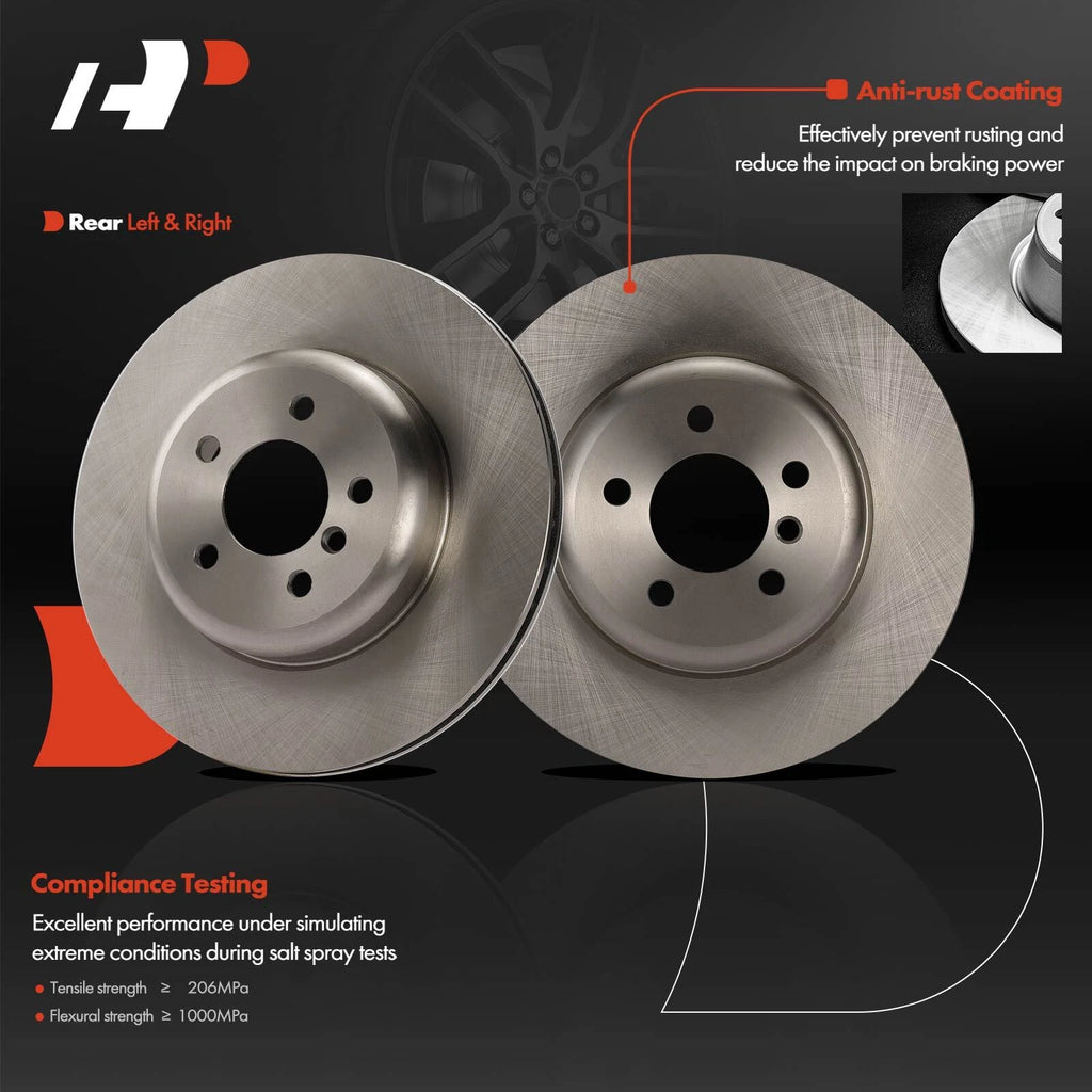 Rear Disc Brake Rotors & Ceramic Pads for BMW 535i (2011–2013)