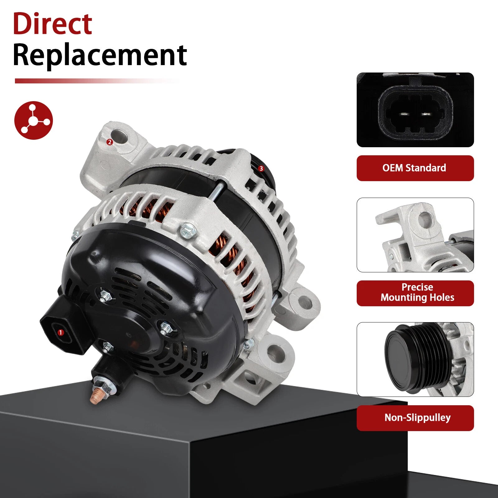 Alternator for Chevrolet Camaro V6 3.6L (2012–2015) 140Amp 12V Matte