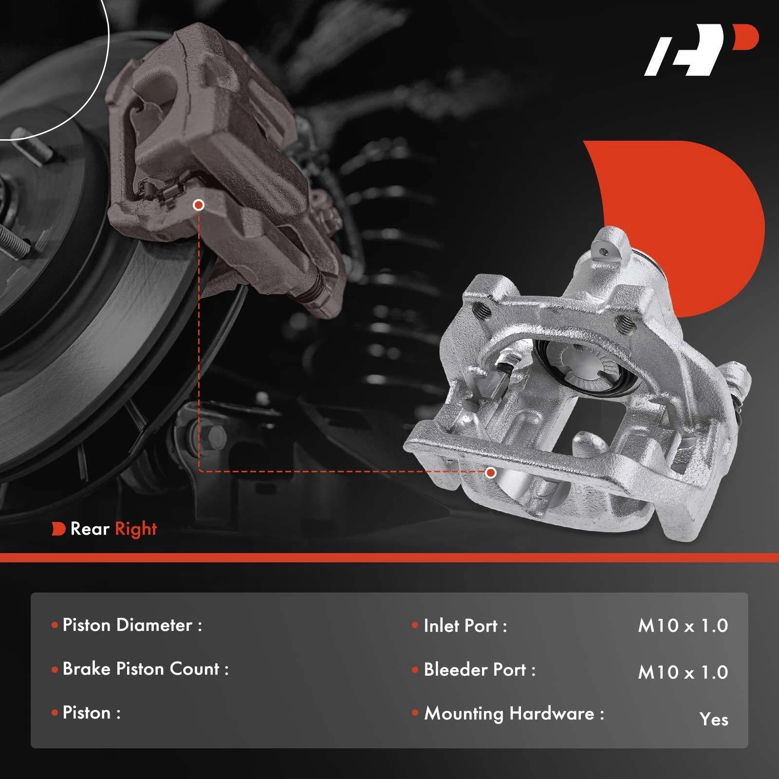Rear Right Disc Brake Caliper with Bracket for BMW X3 X4 (2011-2017)