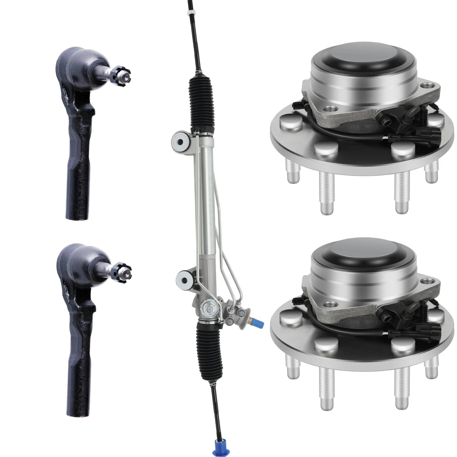 Steering Rack, Outer Tie Rod Ends, Wheel Hub Bearing for GMC Sierra 1500 (1999–2003)