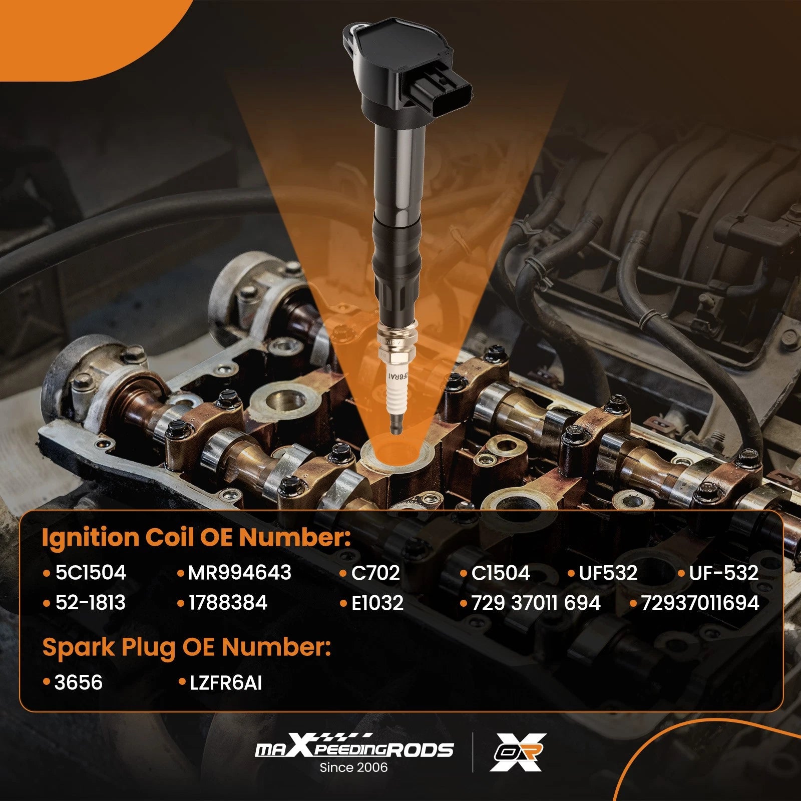 Set of 4 Ignition Coils & 4 Iridium Spark Plugs for Mitsubishi Galant (2004–2012)