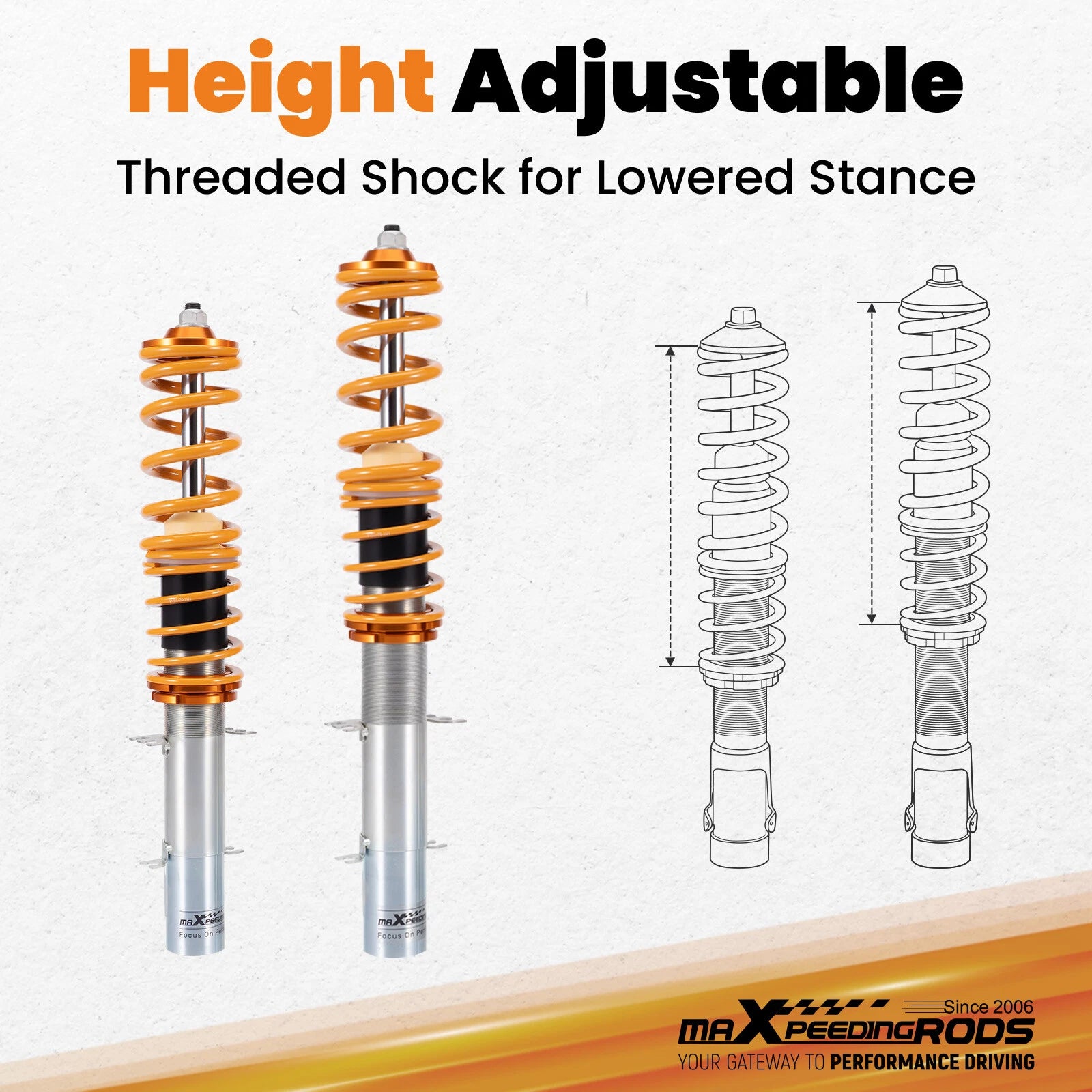 Coilover Lowering Kit for VW Golf GTI Jetta New Beetle (1998-2007)